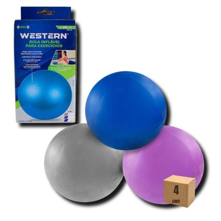 Imagem de Kit 4 Bola Inflável 25Cm Overball Pilates Yoga Fisioterapia