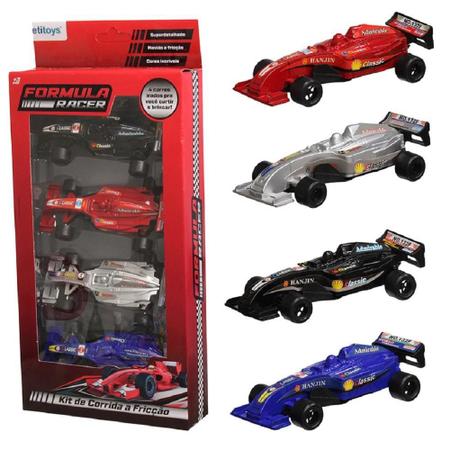 Kit 4 Brinquedo Carrinho De Corrida Formula 1 A Fricção em