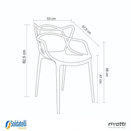 Imagem de Kit 4 Cadeiras Allegra PP Várias Cores - Rivatti