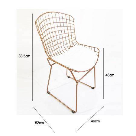 Imagem de Kit 4 Cadeiras BERTOIA cobre assento branco - Poltronas do Sul