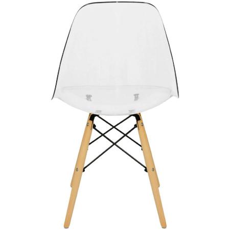 Imagem de Kit 4 Cadeiras Charles Eames Cristal Eiffel Wood Designer Transparente