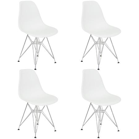 Imagem de Kit 4 Cadeiras Charles Eames Eiffel Base Metal Cromado