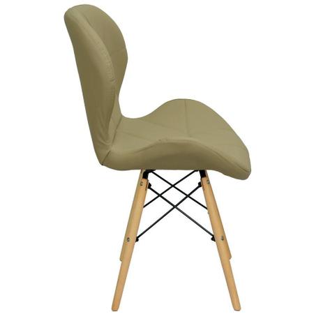Imagem de Kit 4 Cadeiras Charles Eames Eiffel Slim Wood Estofada Bege