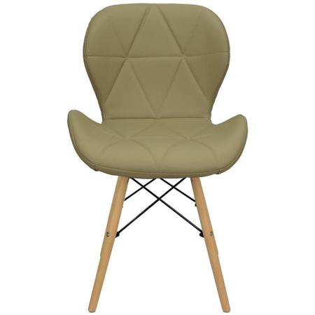 Imagem de Kit 4 Cadeiras Charles Eames Eiffel Slim Wood Estofada Bege