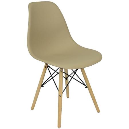 Imagem de Kit 4 Cadeiras Charles Eames Eiffel Wood Design - Bege