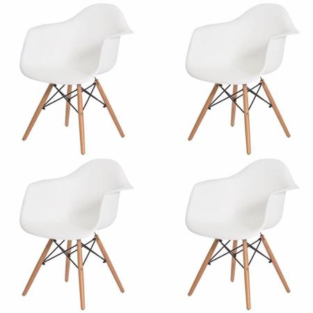Imagem de Kit 4 Cadeiras Charles Eames Sala de Jantar Cozinha Branca