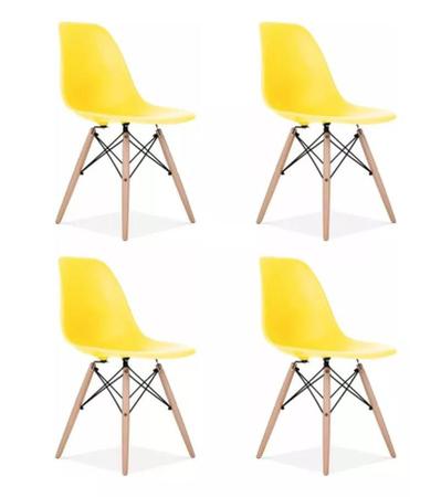 Imagem de Kit 4 Cadeiras Charles Eames Wood Design Eiffel Colorida