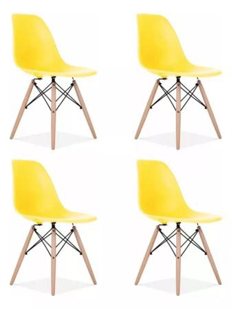 Imagem de Kit 4 Cadeiras Charles Eames Wood Design Eiffel Colorida