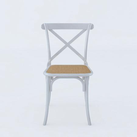 Imagem de Kit 4 Cadeiras Cross Katrina X Branca Assento Bege Aço New Green