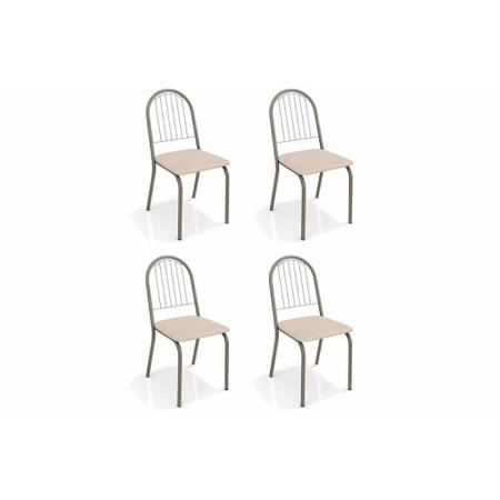 Imagem de Kit 4 Cadeiras de Cozinha Noruega 4C077  4 Un Níquel/Courano Nude - Kappesberg