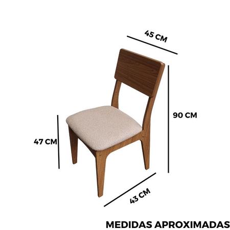 Imagem de Kit 4 Cadeiras de Jantar Estofada em Madeira Freijo/Cesare Escuro