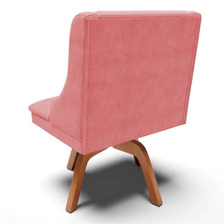 Imagem de Kit 4 Cadeiras Estofadas Giratória para Sala de Jantar Lia Suede Rosê - Ibiza