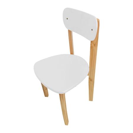 Imagem de Kit 4 Cadeiras Infantil para Restaurante Colorê Assento Branco Pés em Madeira Maciça Natural
