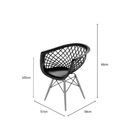 Imagem de Kit 4 Cadeiras Madeira Maciça com Apoio de Braço Web PP