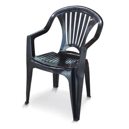 Imagem de Kit 4 Cadeiras Pretas em Plastico Ate 156 Kg + Mesa Desmontavel Quadrada 82 Cm