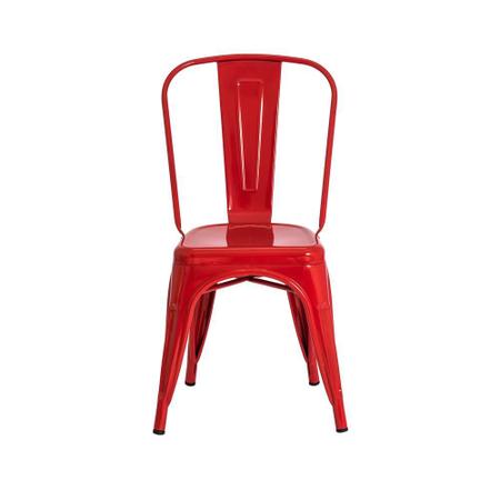 Imagem de Kit 4 Cadeiras Tolix Iron Design Vermelha Aço Industrial Sal