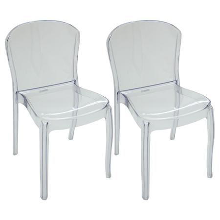 Imagem de Kit 4 Cadeiras Transparentes Sem Braços Anna Policarbonato Tramontina