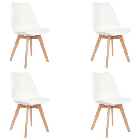 Imagem de Kit 4 Cadeiras Tulipa Eames Branca Design Estofadas De Jantar