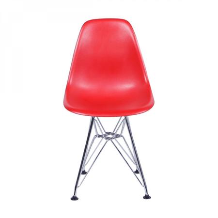 Imagem de Kit 4 Cadeiras Vermelho Base Cromada Dkr OR Design