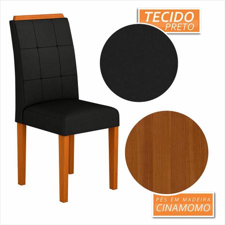 Imagem de Kit 4 Cadeiras Vitória Wood Sala De Jantar Cin/pret - Móveis Arapongas