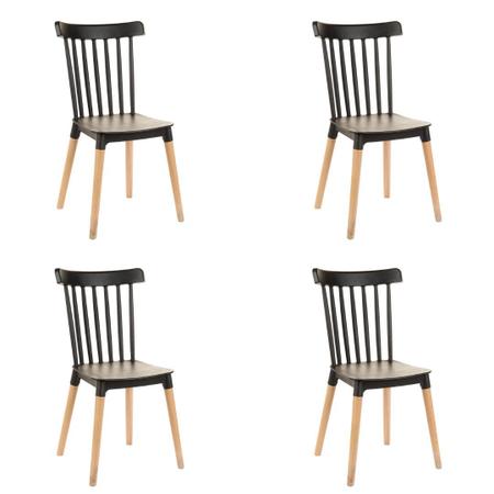 Kit 4 Cadeiras Windsor Preta - Garden Life Imagem de Kit 4 Cadeiras Windsor Preta