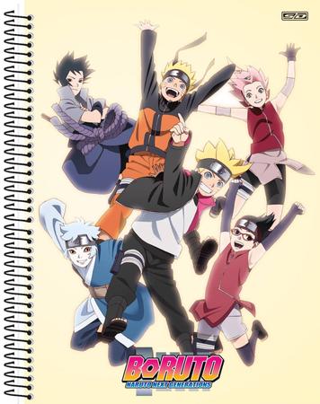 Kit 4 Cadernos Boruto Espiral Universitário 1 Matéria Naruto em