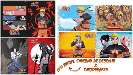 Kit 4 Cadernos Naruto Shippuden Brochurinha + Desenho Naruto - Sao