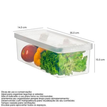 Imagem de Kit 4 Caixa Organizadora Pequena para Frutas Verduras Legumes Saladas Transparente