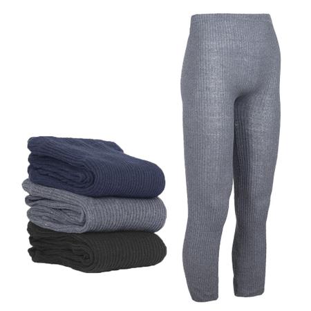 Imagem de Kit 4 Calças Fusô Fina Lã Tricot Unissex Adulto Lisa Inverno