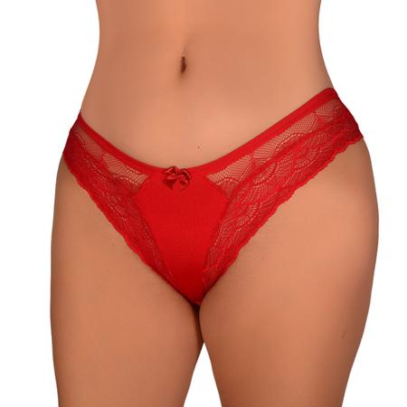 Imagem de Kit 4 Calcinhas PLUS SIZE de Microfibra Rendada Tanga Roupa Renda Sexy Sensual Atacado Feminino Confortável Sex Grande