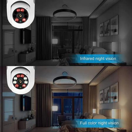 Imagem de kit 4 Câmera lampada inteligente Wireless infra IP Full HD 2.0 megapixels Holofote, Auto Tracking