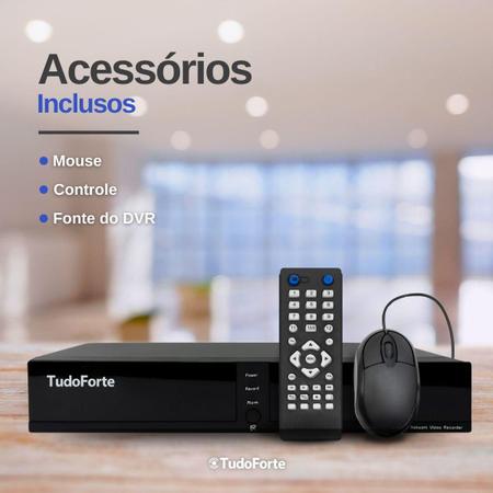 Imagem de Kit 4 Câmeras Intelbras VHD 1230 B Full HD 1080p Bullet Visão Noturna de 30 metros IP67 + Dvr Tudo Forte TFHDX 3304 4 Canais Com App Xmeye