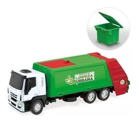 Kit 4 Caminhao Iveco Brinquedo Bebida, Carroceria, Lixo e Tanque