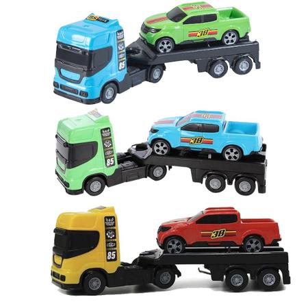 Kit 4 Caminhão Truck Construção 17 Cm Brinquedo Infantil