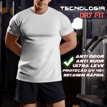 Imagem de Kit 4 Camisetas Dry Fit Masculina Esportiva para Treino Academia Básica Cores Tecido Leve Fitness