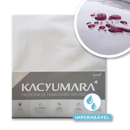 Imagem de Kit 4 Capa Protetora para Travesseiro Malha Algodão Protetor Impermeável Kacyumara 50X70 Antiácaros