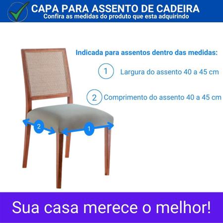 Imagem de Kit 4 Capas Assento Cadeira Jantar Mesa Cozinha Ajustável Fecho Fivela Protetora Elasticada Lisa