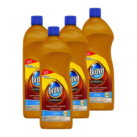 Imagem de Kit 4 Cera Líquida Bravo Brilho Intenso Incolor Revitaliza 750ml