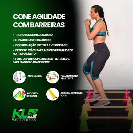 Imagem de kit 4 Cones Com Barreiras Funcional Circuito Agilidade