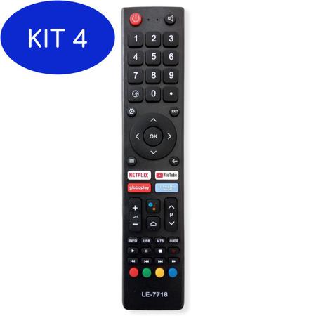 Imagem de Kit 4 Controle Para Tv Philco Smart Ptv55G71Agbls,