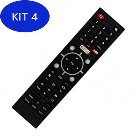 Imagem de Kit 4 Controle Remoto Semp TCL Ct-6810 Com Tecla Netflix