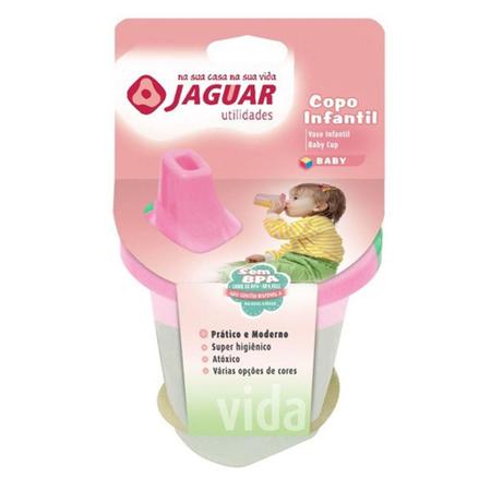 Imagem de Kit 4 Copos Infantil Rosa Com Bico Dosador 245ml 10,5x8 Cm