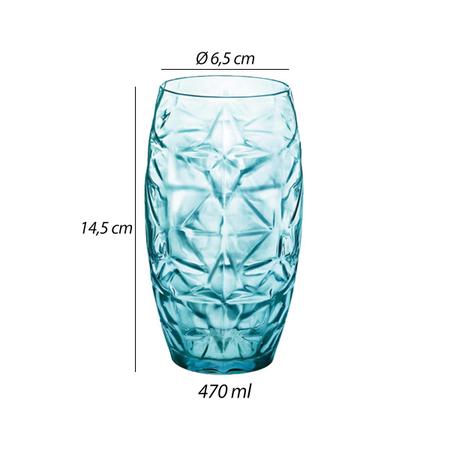 Imagem de Kit 4 Copos Oriente Para Água 470ml Azul - Bormioli Rocco