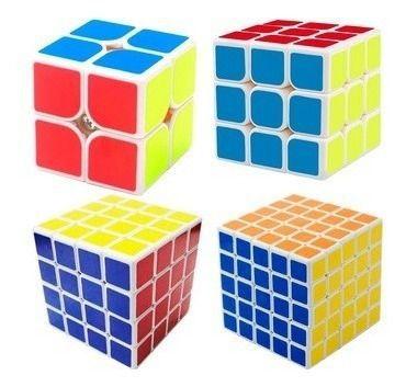 Cubo Mágico Qiyi Kit 4 Peças - Speed 2x2, 3x3, 4x4 e 5x5