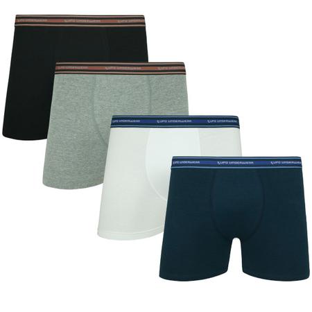 Kit 4 Cueca Boxer Lupo Original Algodão Adulto Box Masculina Lisa