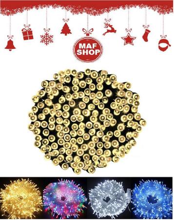 Imagem de Kit 4 Cx Pisca Arvore Natal Branco Quente Amarelo 400 Leds