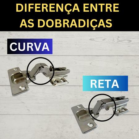 Kit 4 Dobradiças Pressão 35mm Reta Armário com Parafuso - Renna - Dobradiças  - Magazine Luiza