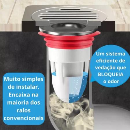 Imagem de Kit 4 Dreno e Ralo Eliminador De Odores, Banheiros, Casa e Cozinha