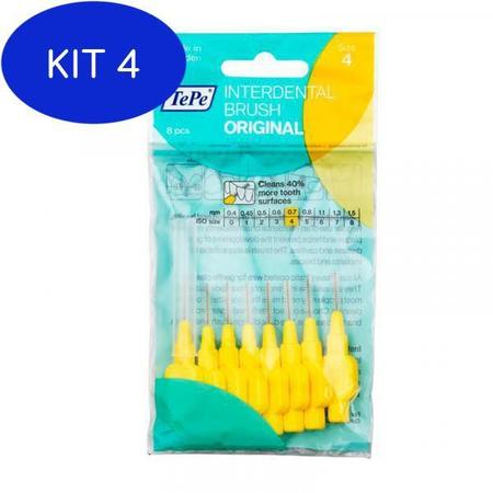 Imagem de Kit 4 Escova Interdental Tepe - Macia 0,7Mm (Amarela)