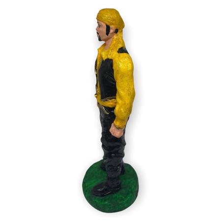 Imagem de Kit 4 Escultura Cigano Amarelo 15 Cm Em Resina